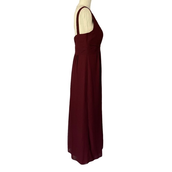 Bill Levkoff 1162 Wine Burgundy Regency Chiffon A-line Dress Bridesmaid 14 - Picture 3 of 9